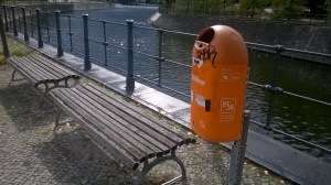 Our guide used this bench to demonstrate the various positions he used when homeless and sleeping on a bench.